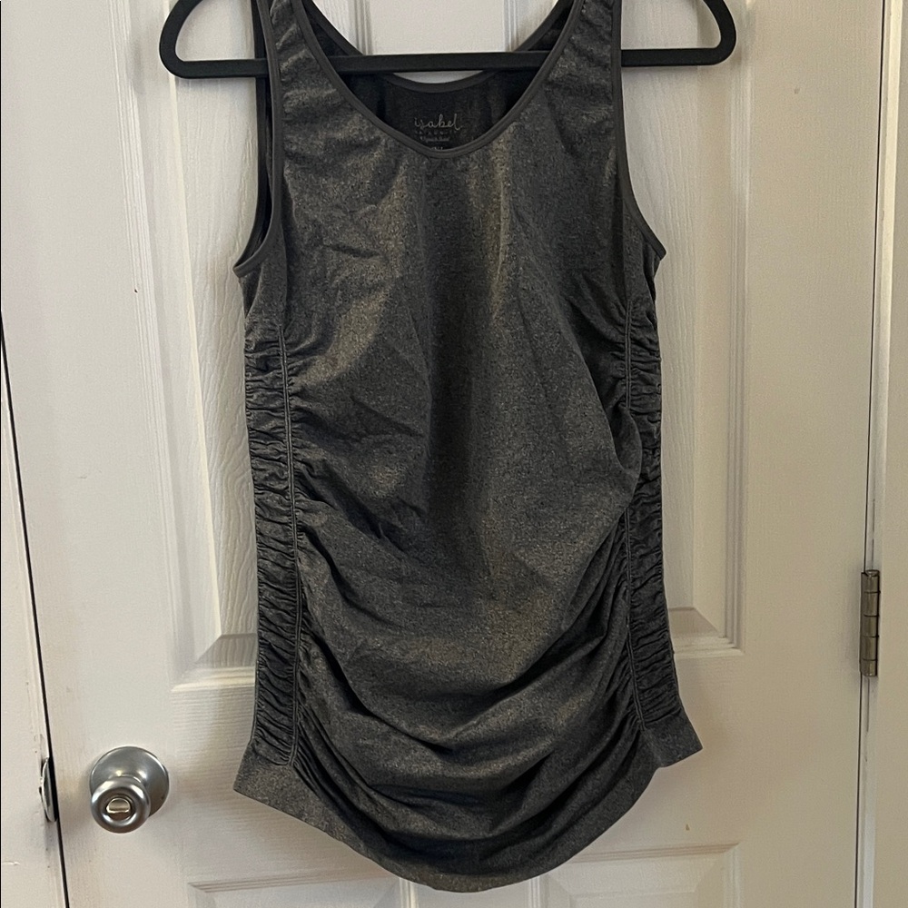 Isabel Maternity by Ingrid & Isabel Charcoal Ruched Sleeveless Top